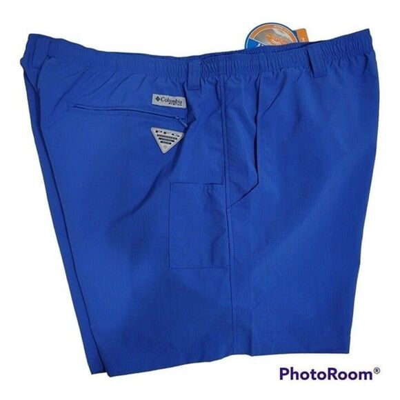 Columbia PFG Swim Trunks Mens XXL 2XL Omni-Shade Fishing Shorts Blue UPF 50 NEW - Picture 7 of 14